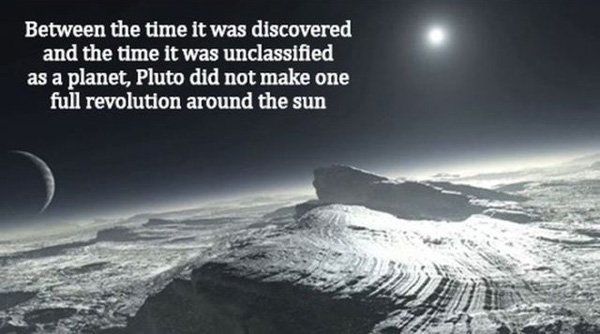 surface of pluto - Between the time it was discovered and the time it was unclassified as a planet, Pluto did not make one full revolution around the sun