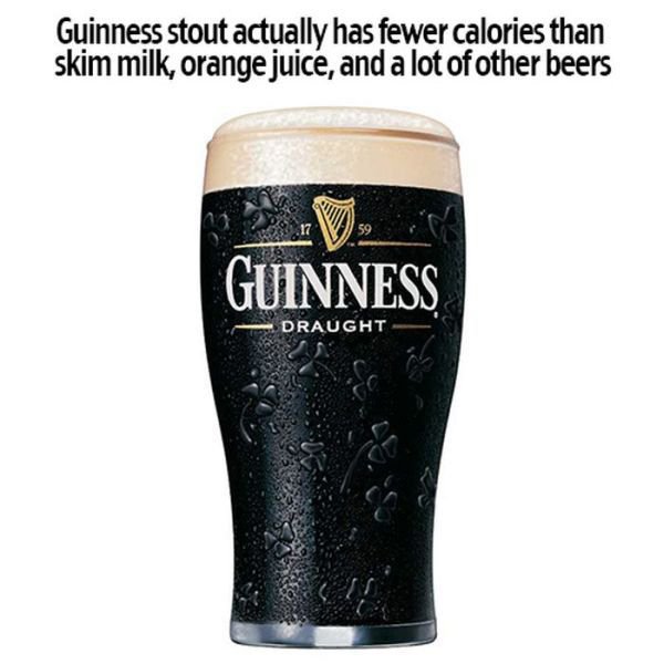 guinness beer - Guinness stout actually has fewer calories than skim milk, orange juice, and a lot of other beers Guinness Draught