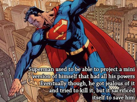 superman flying - Superman used to be able to project a mini version of himself that had all his powers DAEventually though, he got jealous of it and tried to kill it, but it sacrificed itself to save him