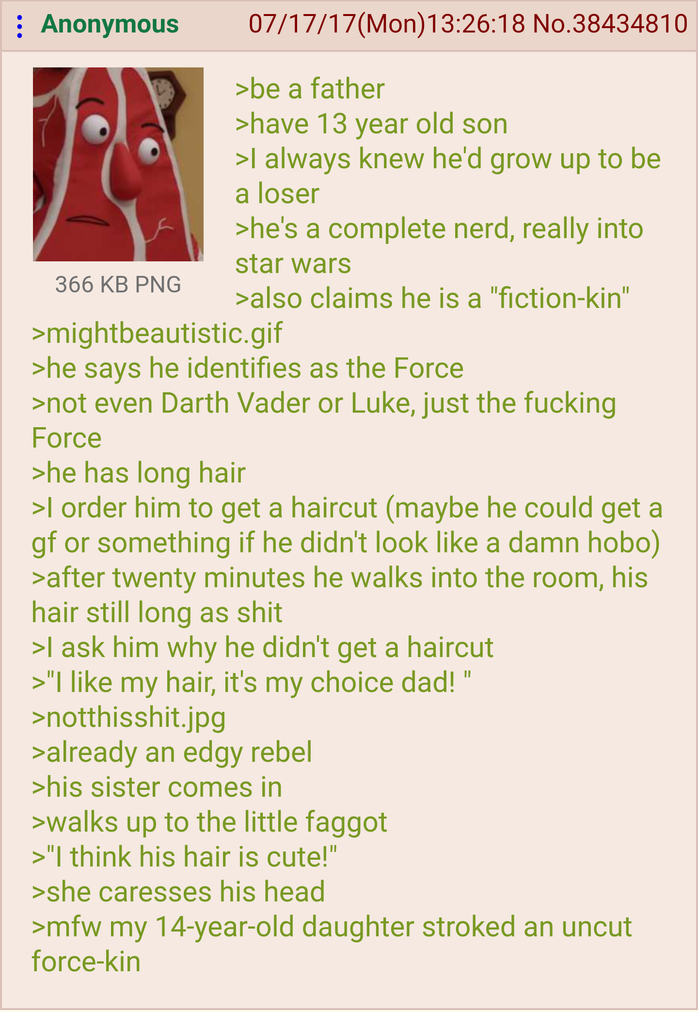 skyrim greentext - Anonymous 071717Mon18 No.38434810 >be a father >have 13 year old son >I always knew he'd grow up to be a loser >he's a complete nerd, really into star wars 366 Kb Png >also claims he is a "fictionkin" >mightbeautistic.gif >he says he id