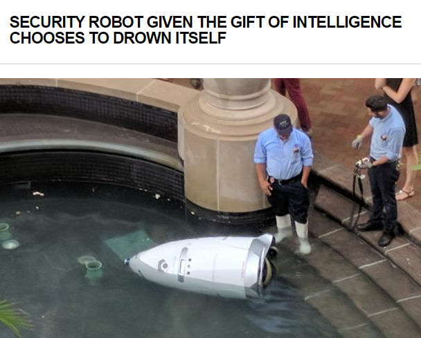 robot mall security - Security Robot Given The Gift Of Intelligence Chooses To Drown Itself