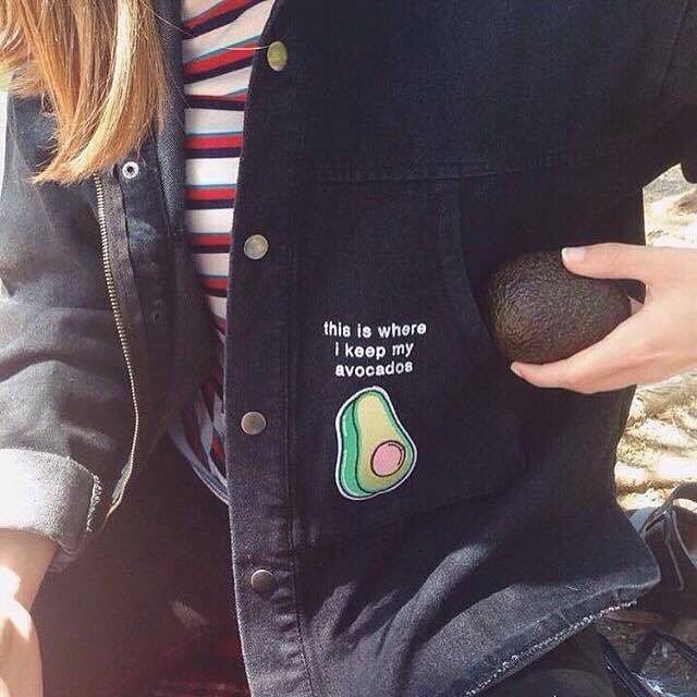 avocado jacket - this is where I keep my avocados