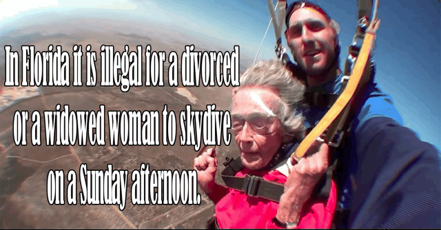 photo caption - h Florida de altura divorced or a widowed woman to skydive 2 on a Sunday afternoon
