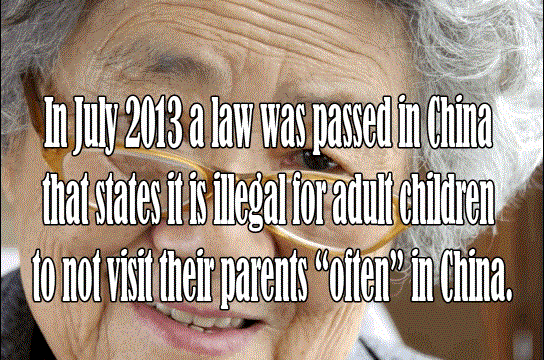photo caption - In a law was passed in China that states it is illegal for adull children tohot vist their parentsoten"in China.