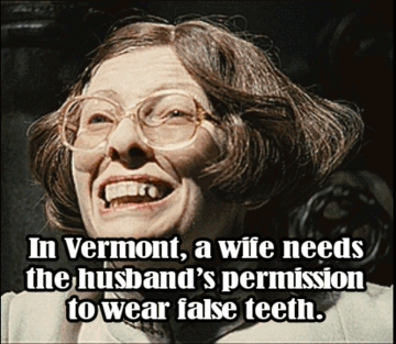 tilda swinton gif - In Vermont, a wife needs the husband's permission to wear false teeth.