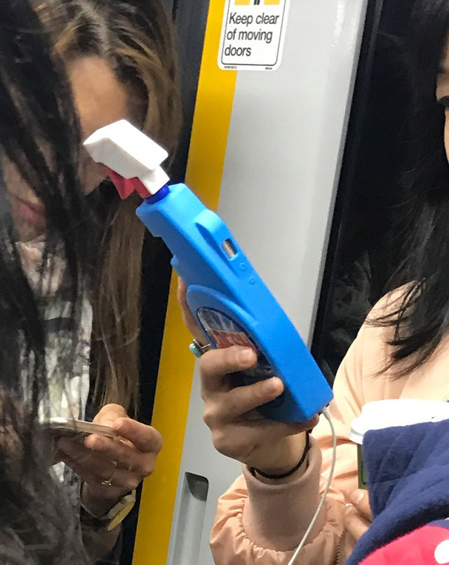 spray bottle phone case - Keep clear of moving doors