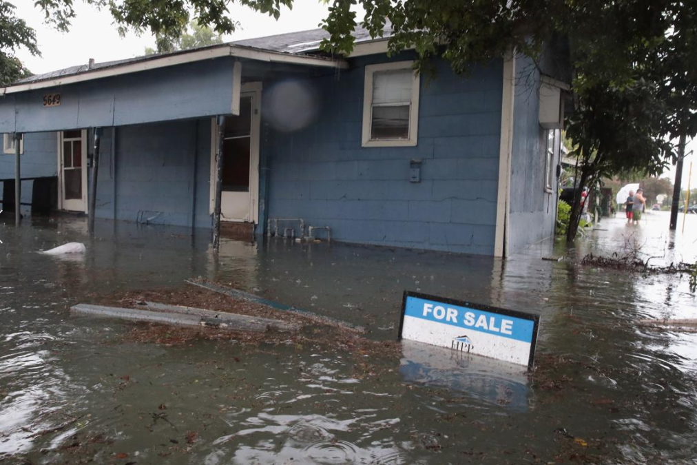 House for sale flooded from Hurricane Harvey