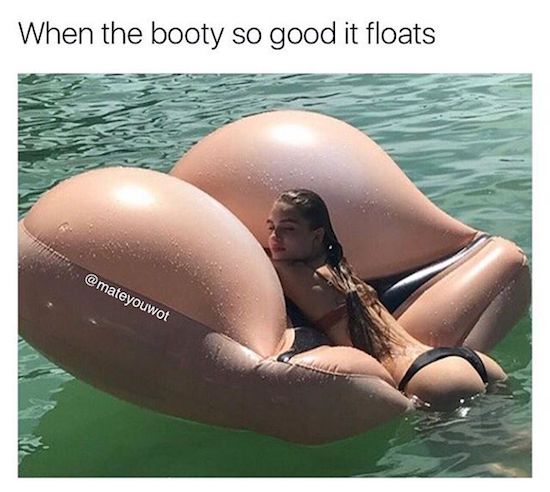 girl on a big butt inflatable chair.
