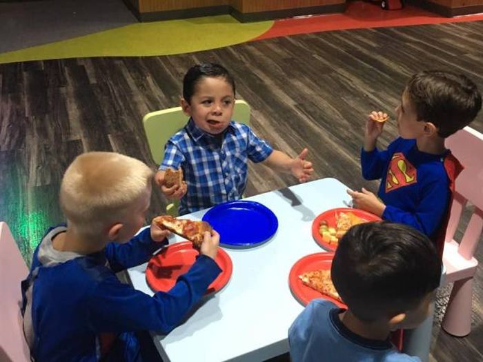 kids sitting at table