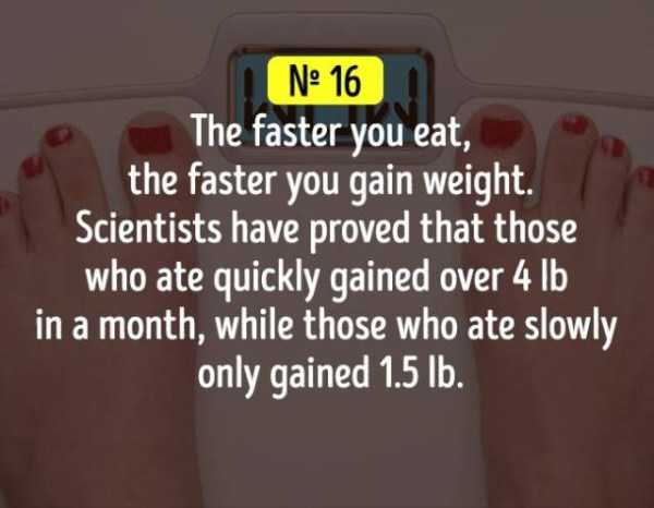 Lifehack about eating slower to gain less weight.