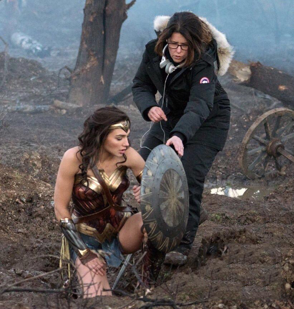 On the set of "Wonder Woman".