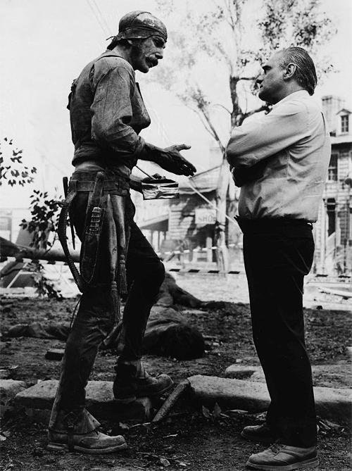 Daniel Day-Lewis and Martin Scorsese on the set of Gangs of New York.