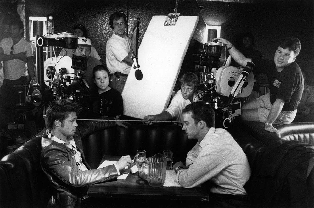 On set for Fight Club.