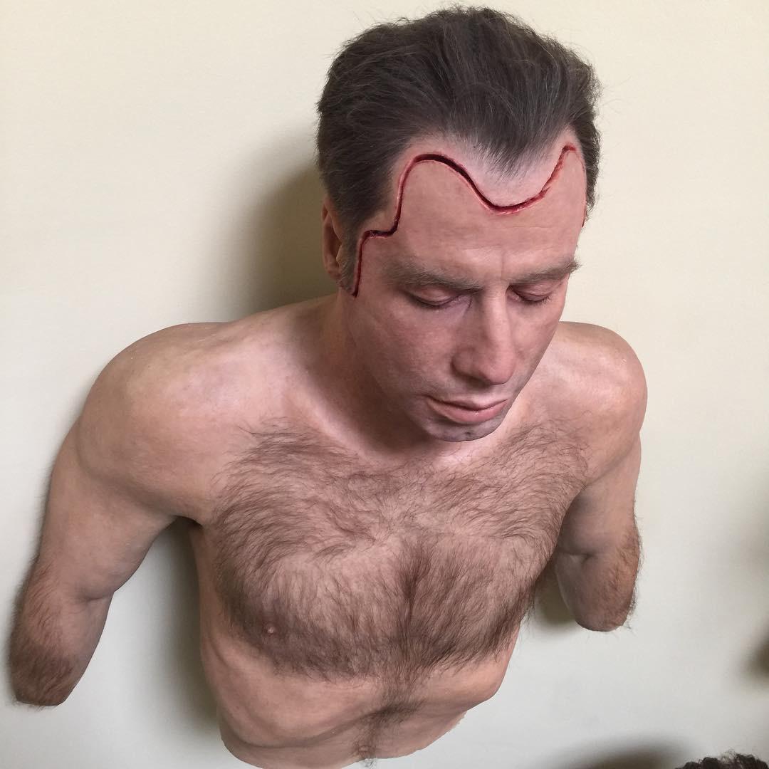 John Travolta  torso used for face  removal scene in 'Face Off'