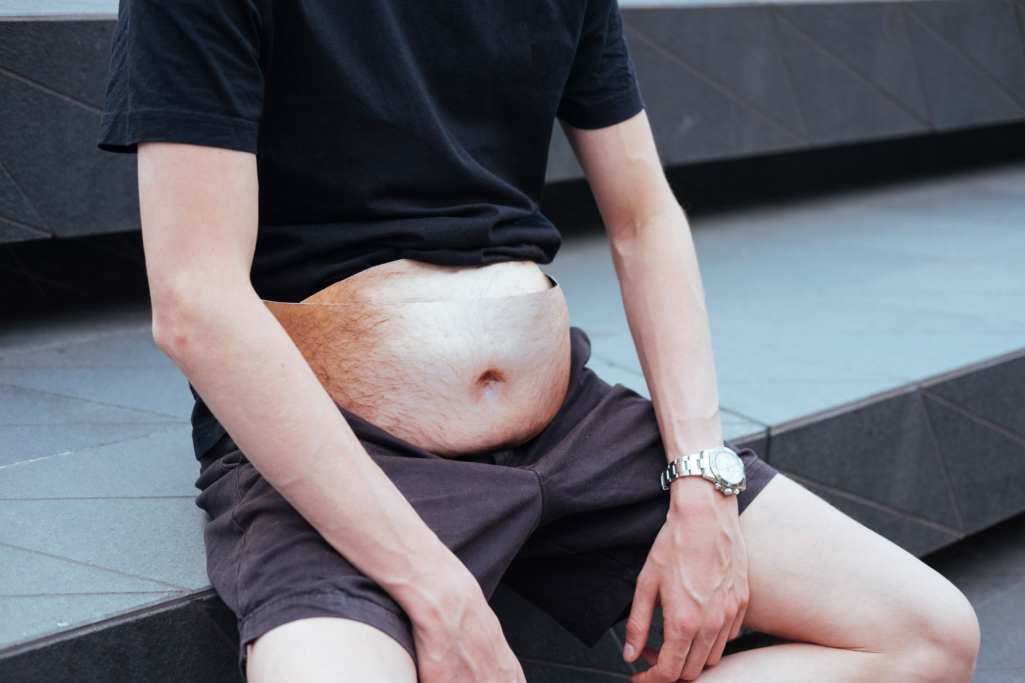 The Fatty Pack-A Fake Beer Gut That You Can Stash Beer In