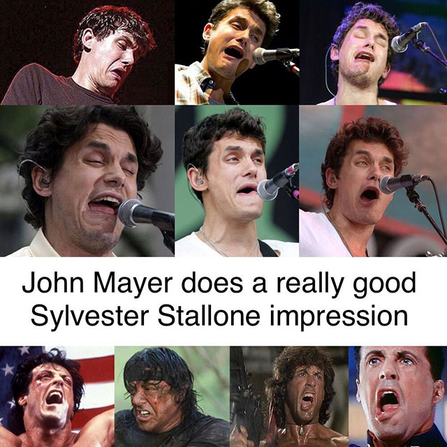 john mayer sylvester stallone - John Mayer does a really good Sylvester Stallone impression