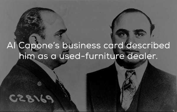 capone mugshot - Al Capone's business card described him as a usedfurniture dealer. C28169