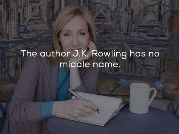The author J.K. Rowling has no middle name.