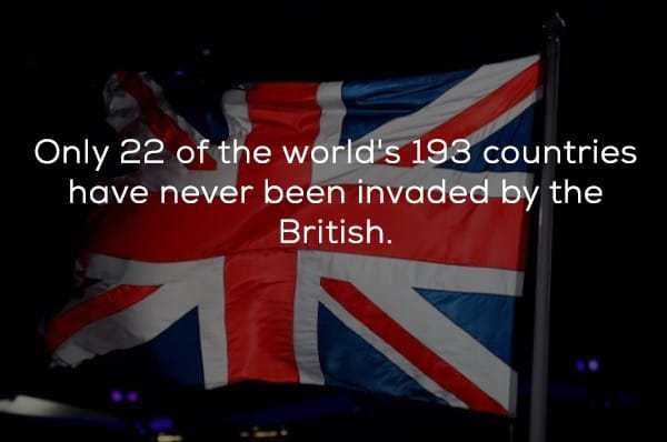 flag of the united states - Only 22 of the world's 193 countries have never been invaded by the British.