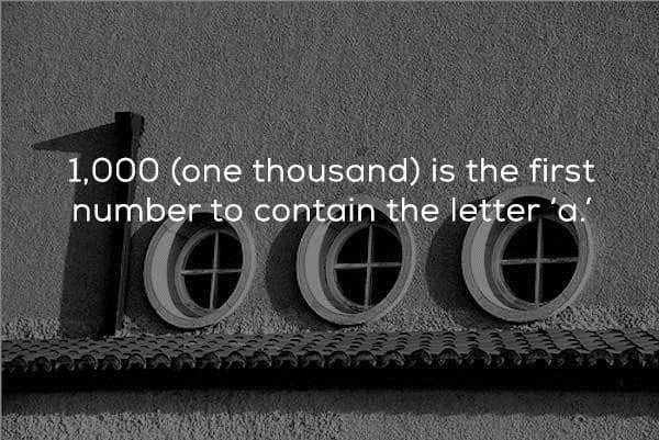 monochrome photography - 1,000 one thousand is the first number to contain the letter a.'