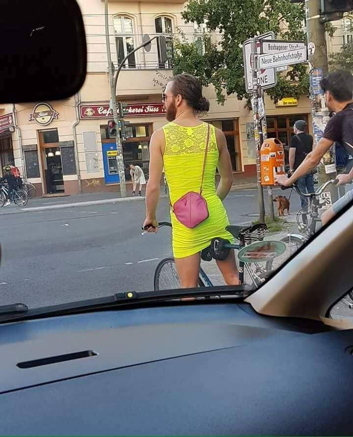 guy in a yellow dress