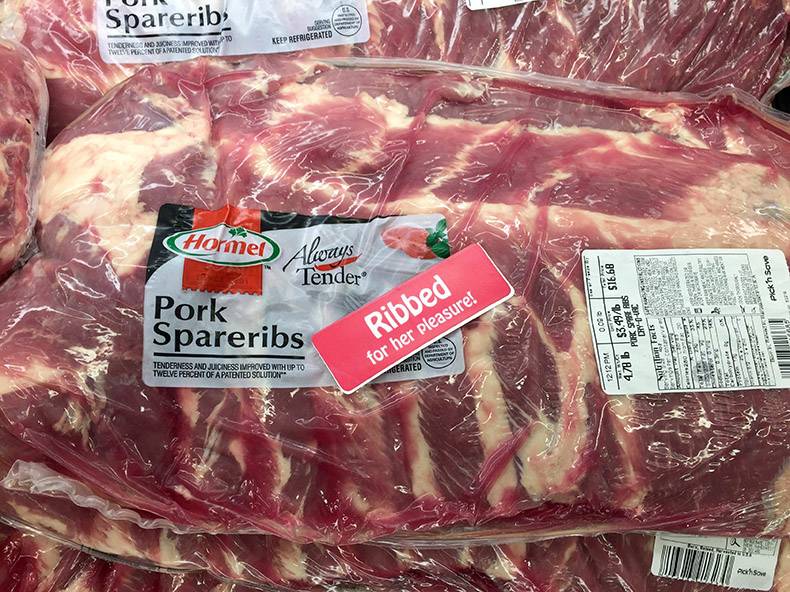 meat department memes - Sparerib Keep Refrigerated Tinderen Sches Mirovide Twiernommented Nutri 2 Hormel Always sie. 68 Pick n Save Tender Pork Spareribs Dworc Ribbed for her pleasure! 000 $3.99 Prk Spremes Gilimas 12 12 478 b Free Tenderness And Jennessi