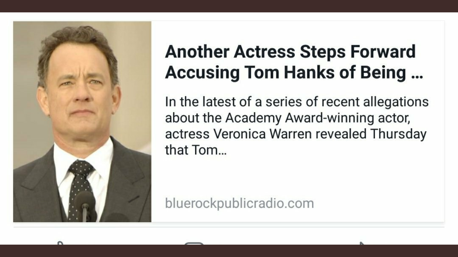 Tom Hanks Gets Ousted By Yet Another Actress
