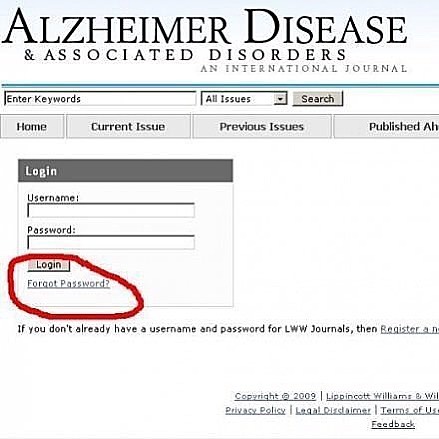 number - Alzheimer Disease & Associated Disorders An International Journal Enter Keywords Al Issues Search Home Current Issue Published Ah Login Username Password Login Forgot Password? If you don't already have a username and password for Lww Journals, t