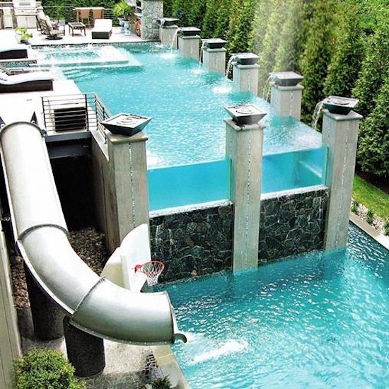 swimming pool in two levels