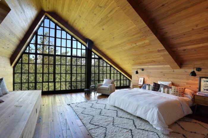 attic bedroom wood aesthetic