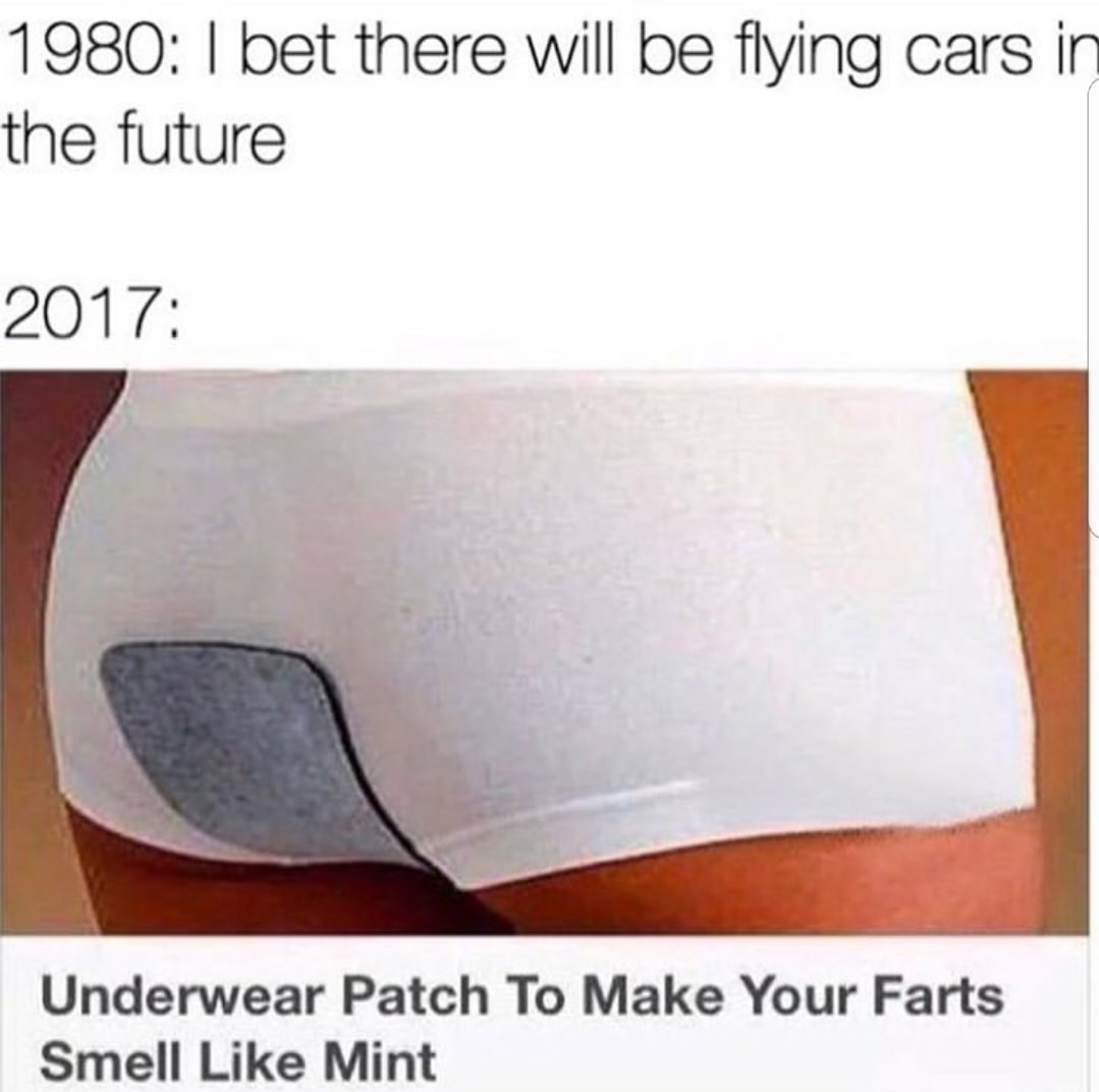 mint patch underwear - 1980 I bet there will be flying cars in the future 2017 Underwear Patch To Make Your Farts Smell Mint