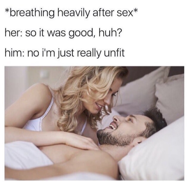 breathing heavily after sex - breathing heavily after sex her so it was good, huh? him no i'm just really unfit