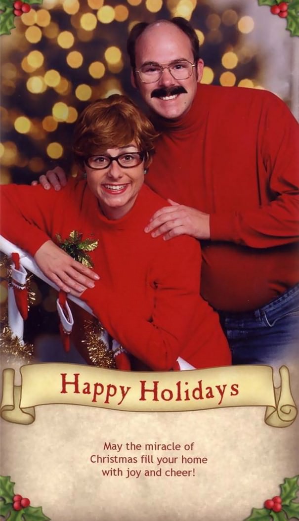 awkward family Christmas cards - mike bergeron christmas cards - Happy Holidays May the miracle of Christmas fill your home with joy and cheer!
