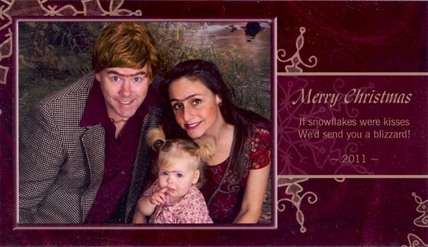 awkward family Christmas cards - christmas cards family funny - My Merry Christmas If snowflakes were kisses We'd send you a blizzard! 2011