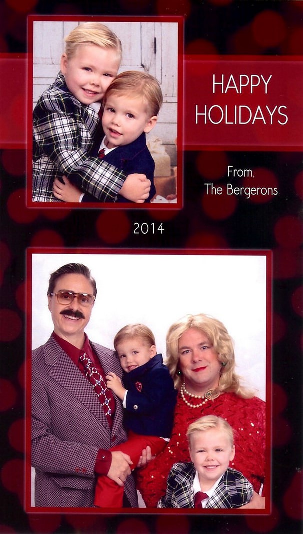 awkward family Christmas cards - funny family christmas cards - Happy Holidays From, The Bergerons 2014