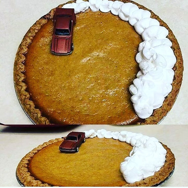 car burnout pumpkin pie