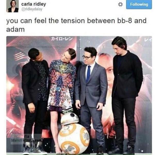 adam driver bb8 staredown - ing carla ridley you can feel the tension between bb8 and adam Mohet Fresh.com