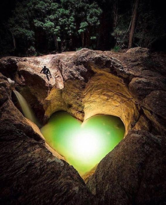 random heart shaped rock pool