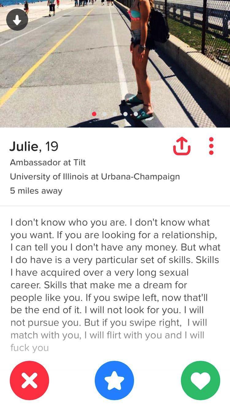 if she's 16 im 16 - Julie, 19 Ambassador at Tilt University of Illinois at UrbanaChampaign 5 miles away I don't know who you are. I don't know what you want. If you are looking for a relationship, I can tell you I don't have any money. But what I do have 