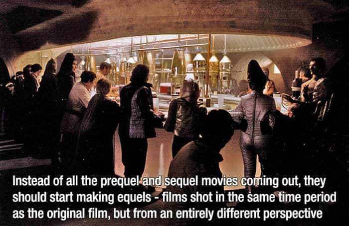 star wars cantina - Instead of all the prequel and sequel movies coming out, they should start making equels films shot in the same time period as the original film, but from an entirely different perspective