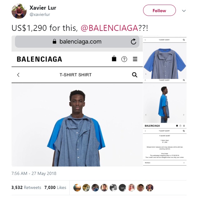 Fashion Designer's Bizarre and Over-Priced "Double Shirt" Has the Internet in Stitches