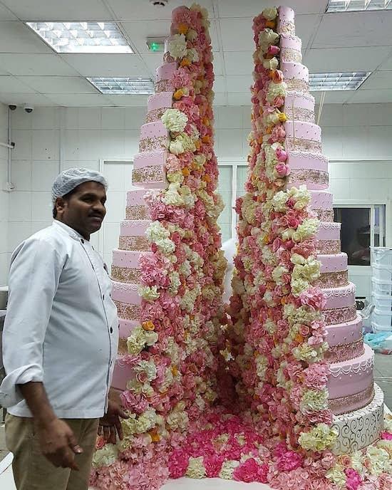 amazing tall and split wedding cake