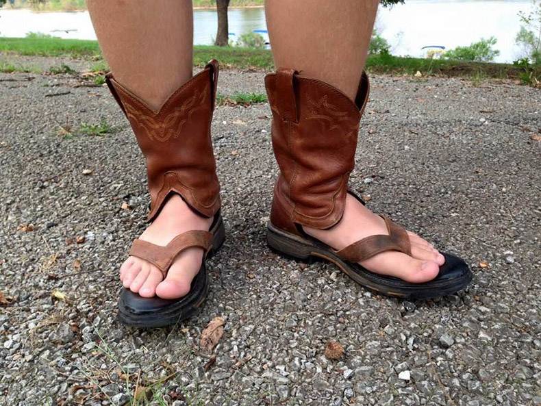 funny pic of sandal boots