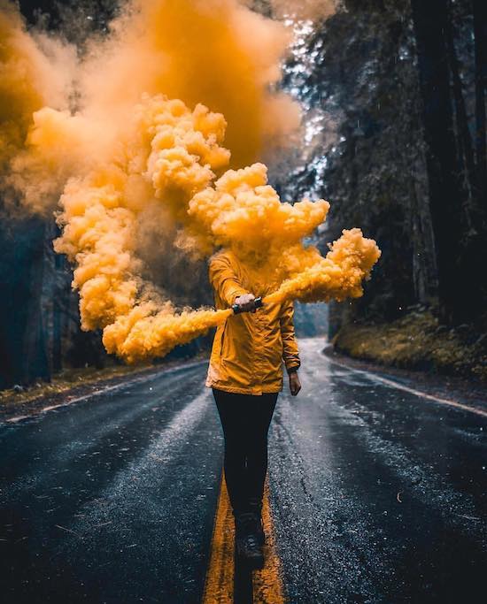 aesthetic yellow smoke background