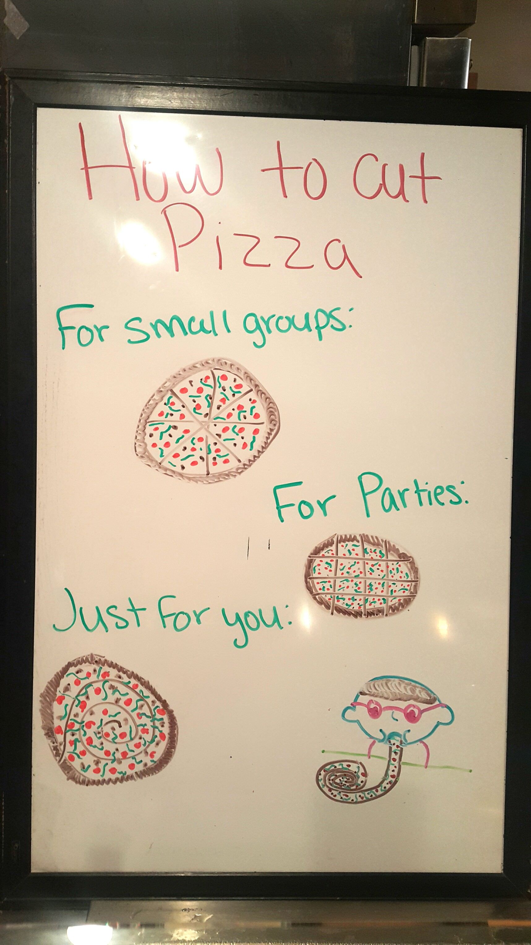 joke of the day - How to cut Pizza For small groups For Parties Just for you