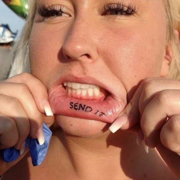 send it tattoo on inner lip
