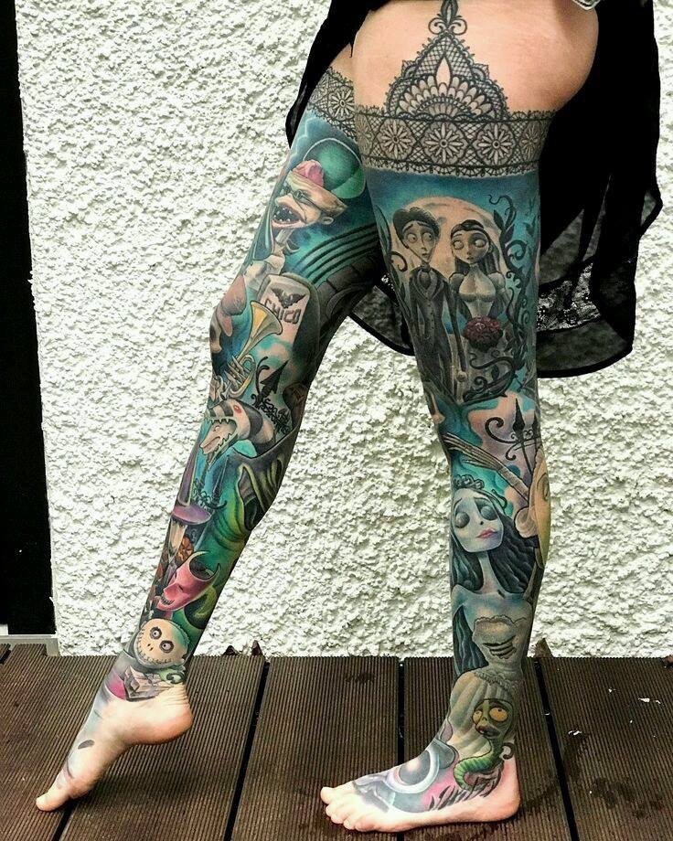 knee high tattoos