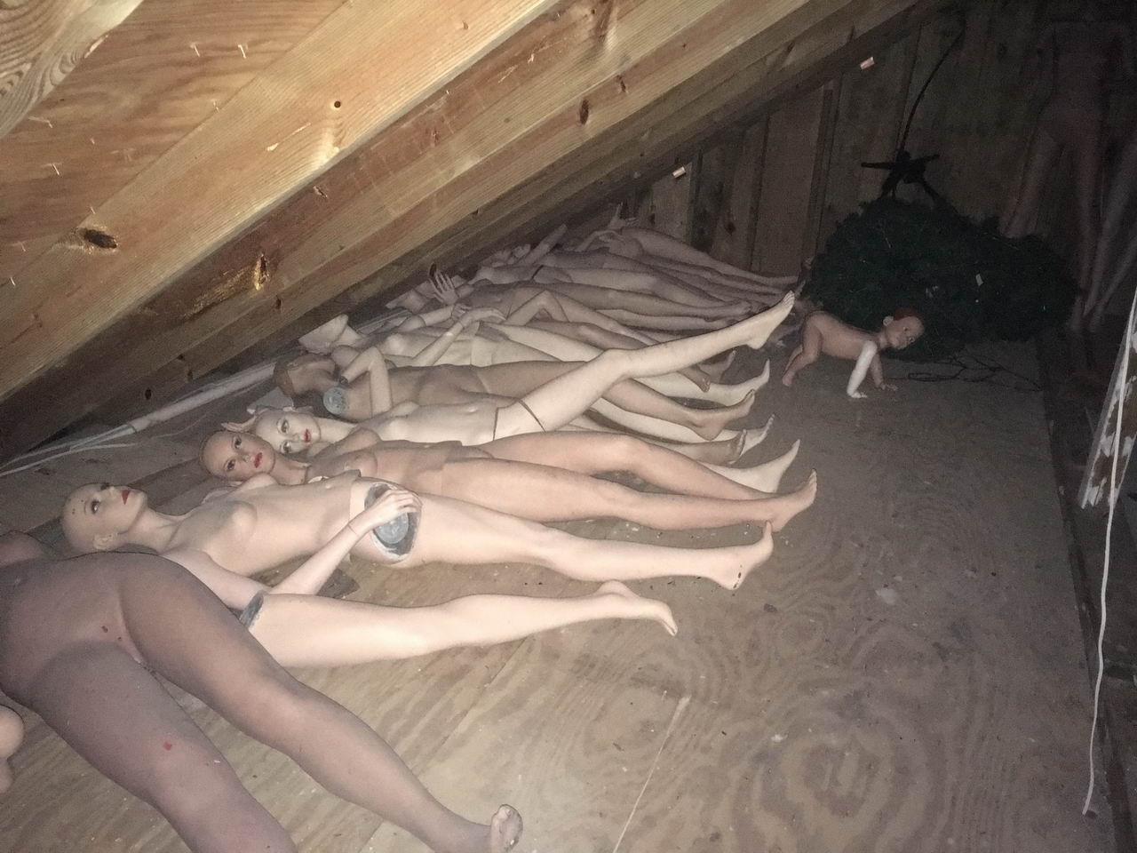 mannequins in attic