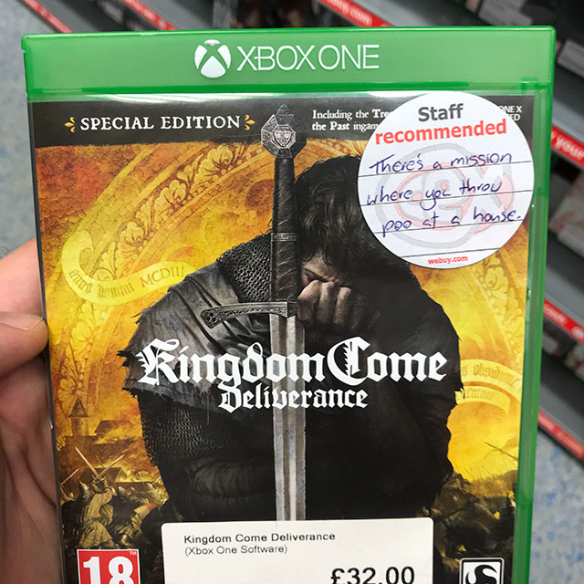 Xboxone Special Edition Including the Tre che Past inga Staff ammended There's a mission where you throw poo at a house. webuy.com L Mcdi Kingdom Come Deliverance Kingdom Come Deliverance Xbox One Software 19 32.00