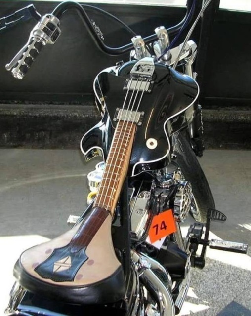 bass guitar motorcycle
